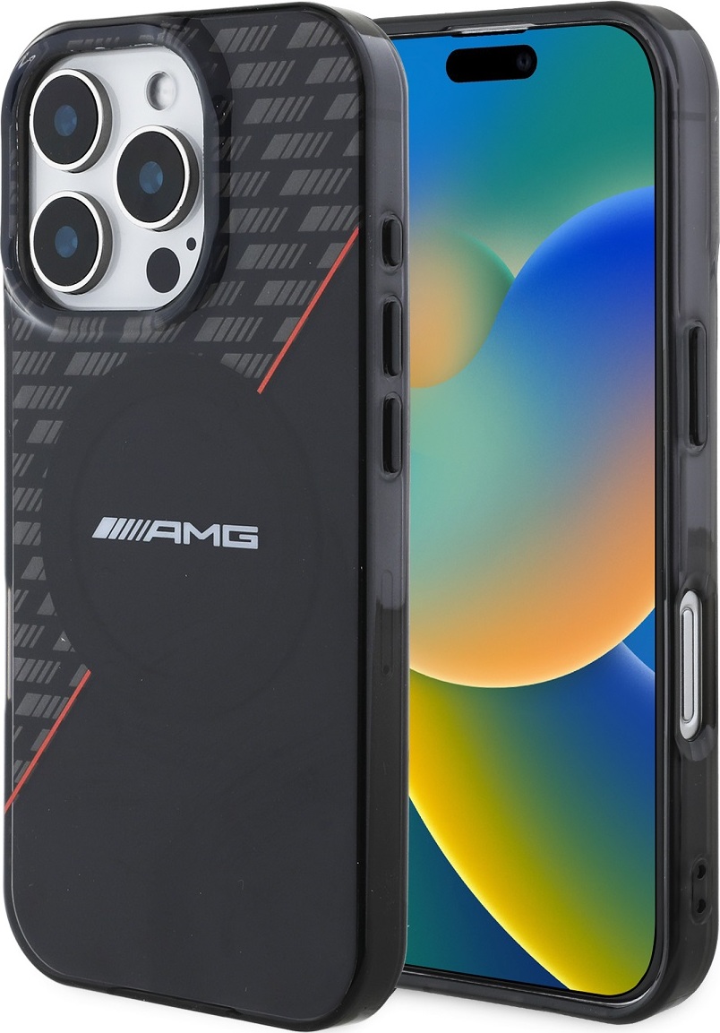AMG Rhombs MagSafe Zadní Kryt pro iPhone 16 Pro Black/Red