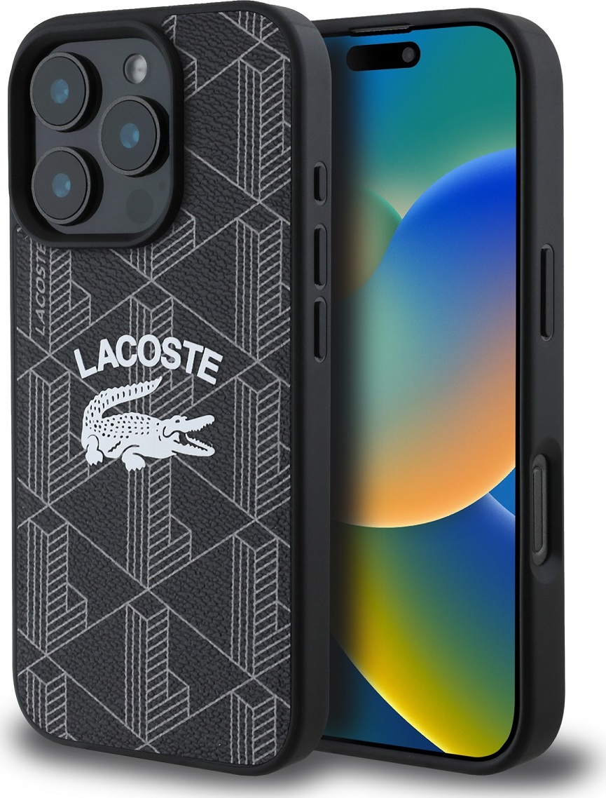 Lacoste Blend Monogram MagSafe Zadní Kryt pro iPhone 16 Pro Black
