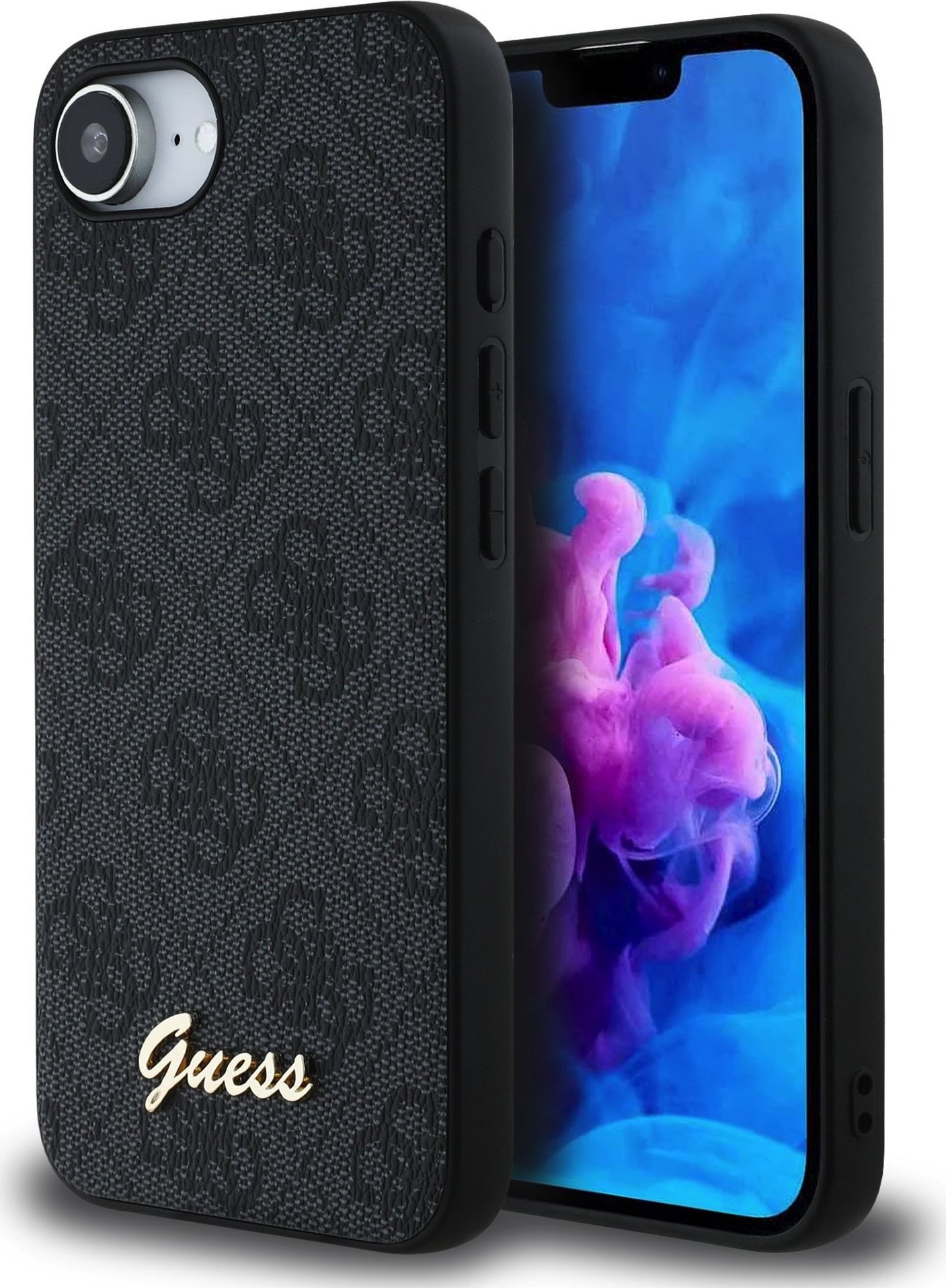 Guess 4G Script Logo MagSafe Zadní Kryt pro iPhone 16e Black