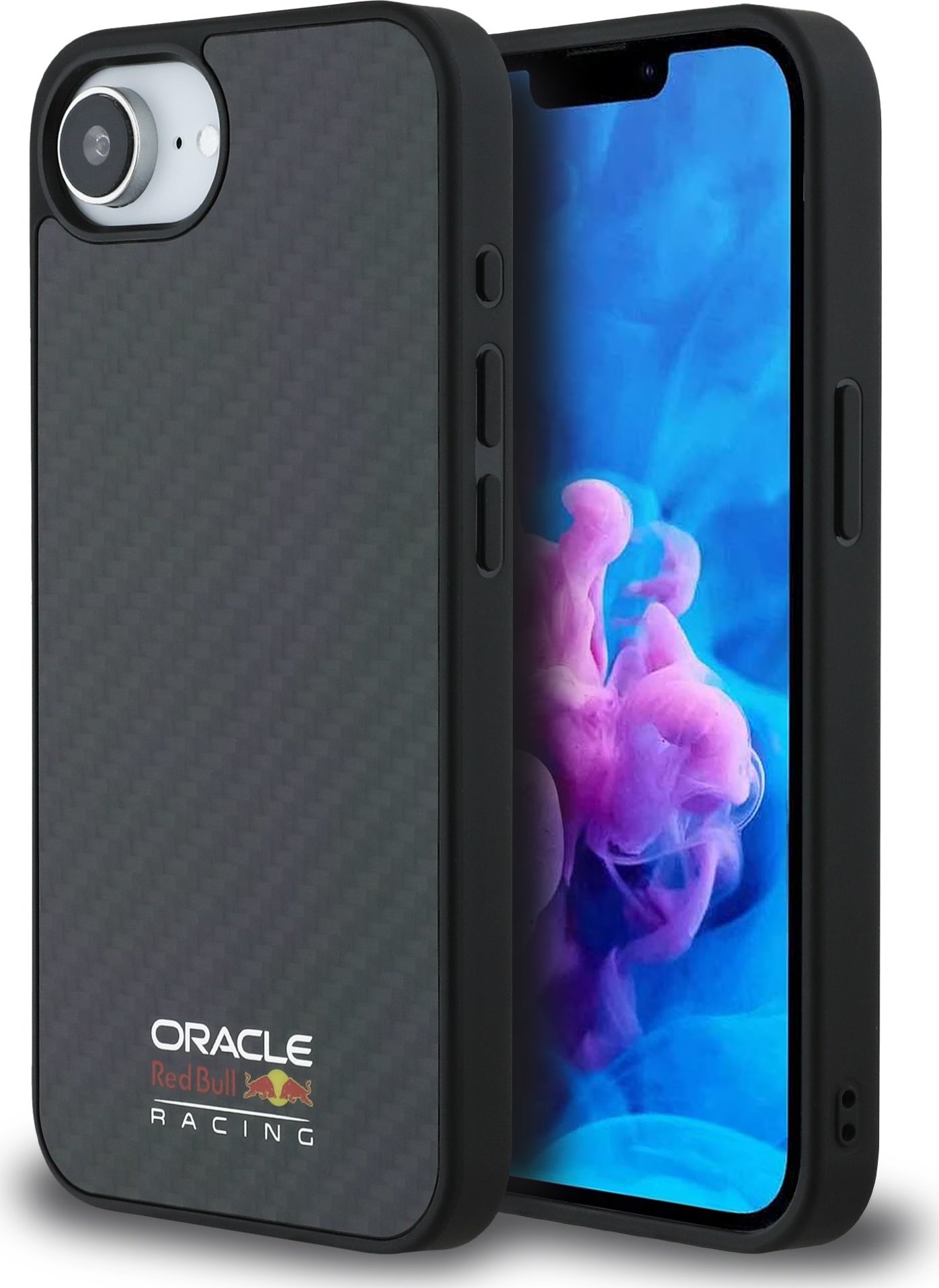 Red Bull Carbon Shiny Logo MagSafe Zadní Kryt pro iPhone 16e Black