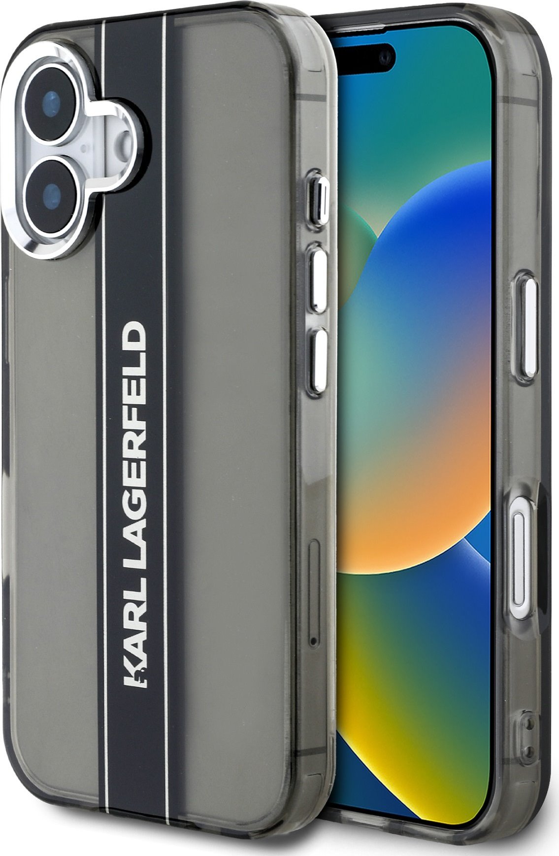 Karl Lagerfeld IML Stripe Logo Zadní Kryt pro iPhone 16 Black