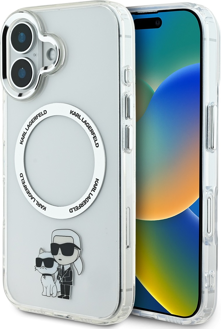 Karl Lagerfeld IML Karl and Choupette MagSafe Zadní Kryt pro iPhone 16 Transparent