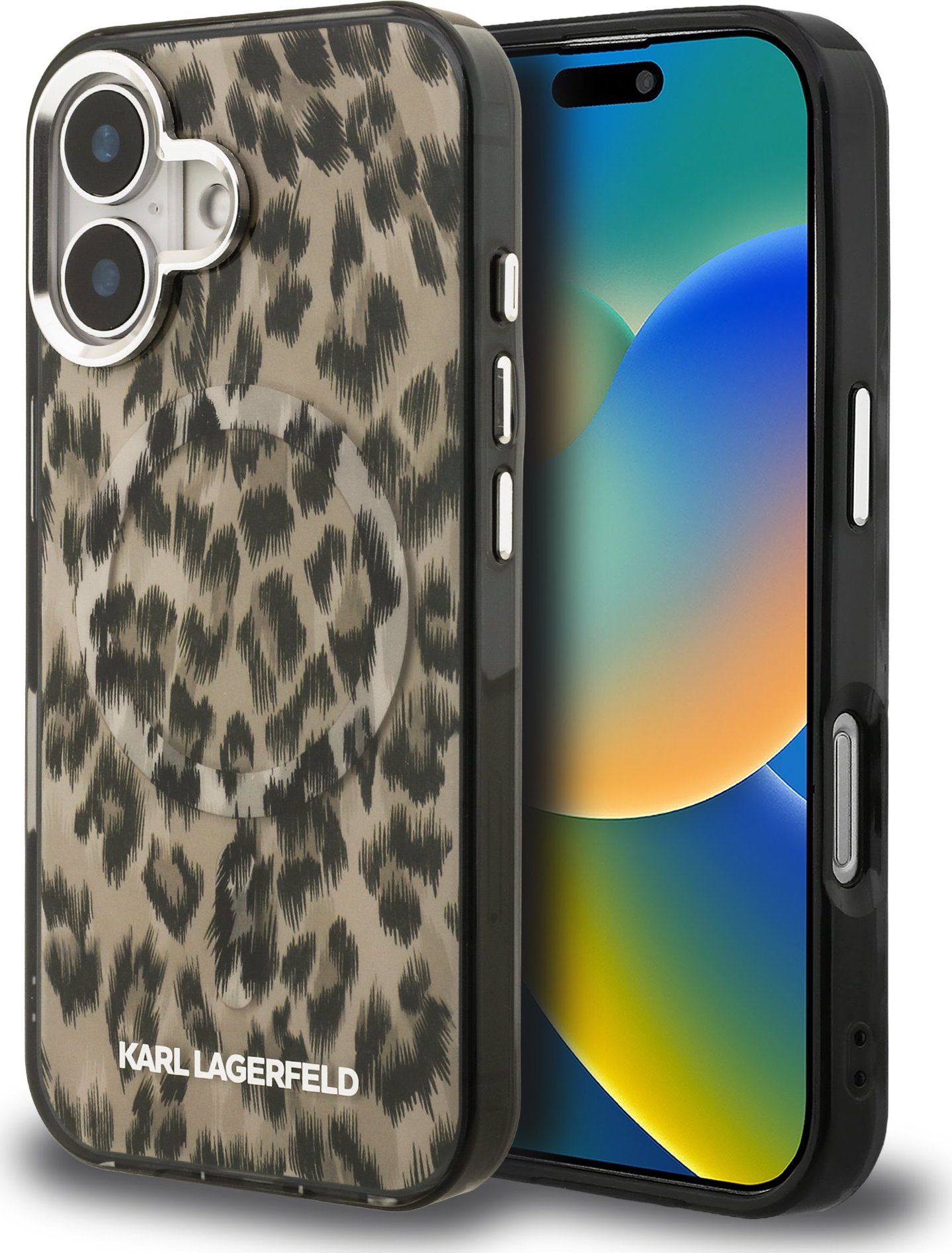 Karl Lagerfeld IML Leopard MagSafe Zadní Kryt pro iPhone 16 Brown