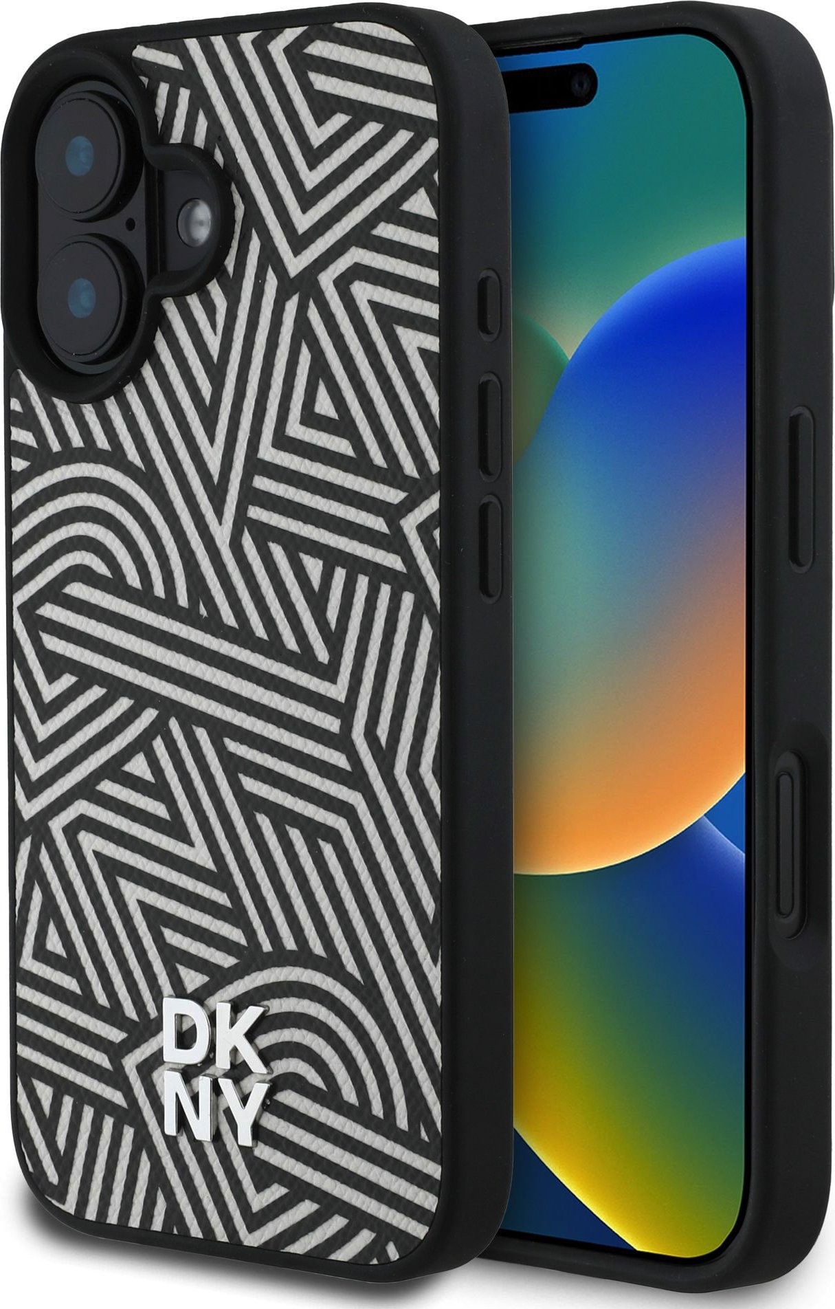 DKNY PU Leather Crosswalk Pattern Magsafe Zadní Kryt pro iPhone 16 Ivory