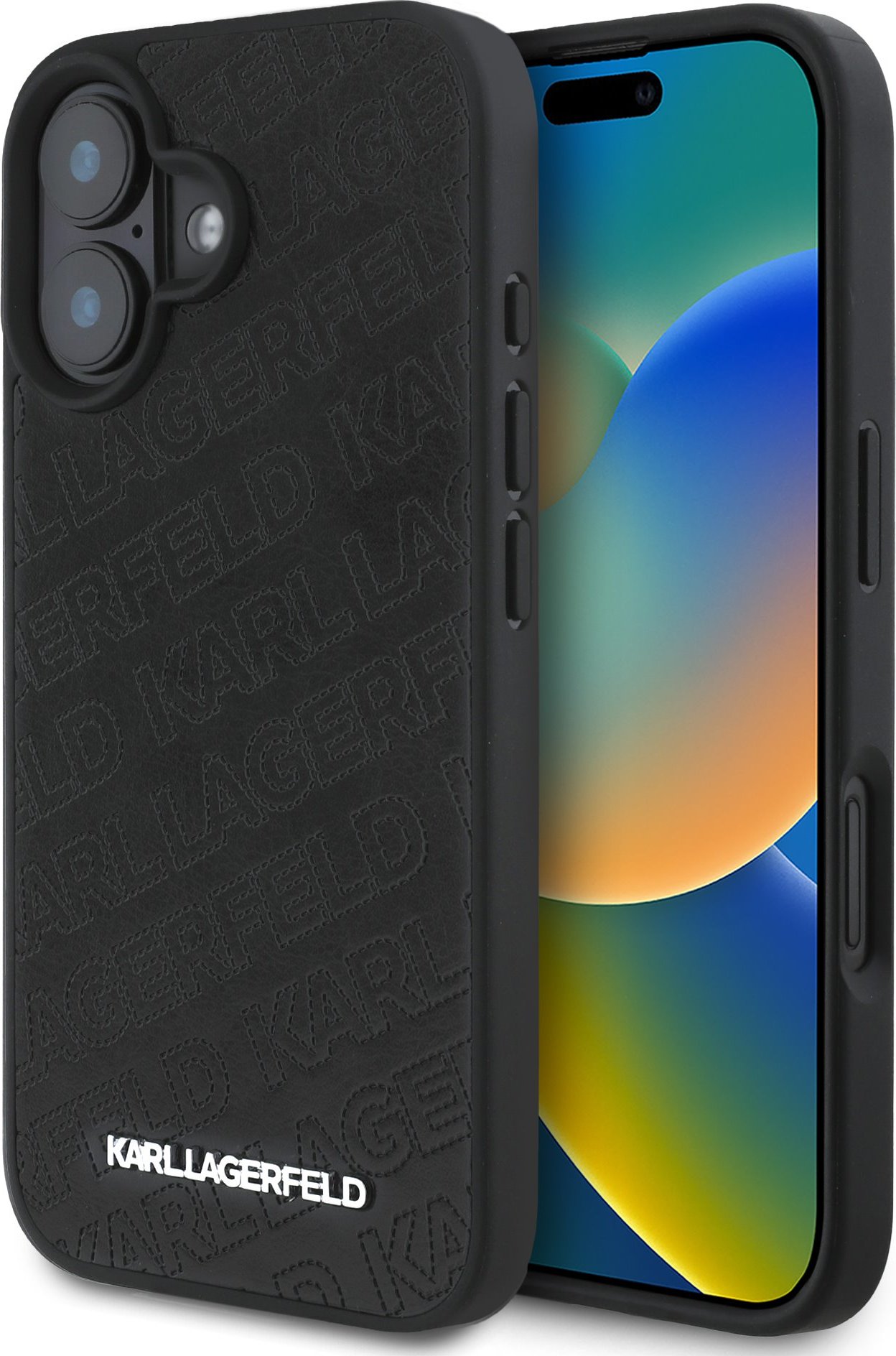 Karl Lagerfeld PU Quilted Pattern Zadní Kryt pro iPhone 16 Black