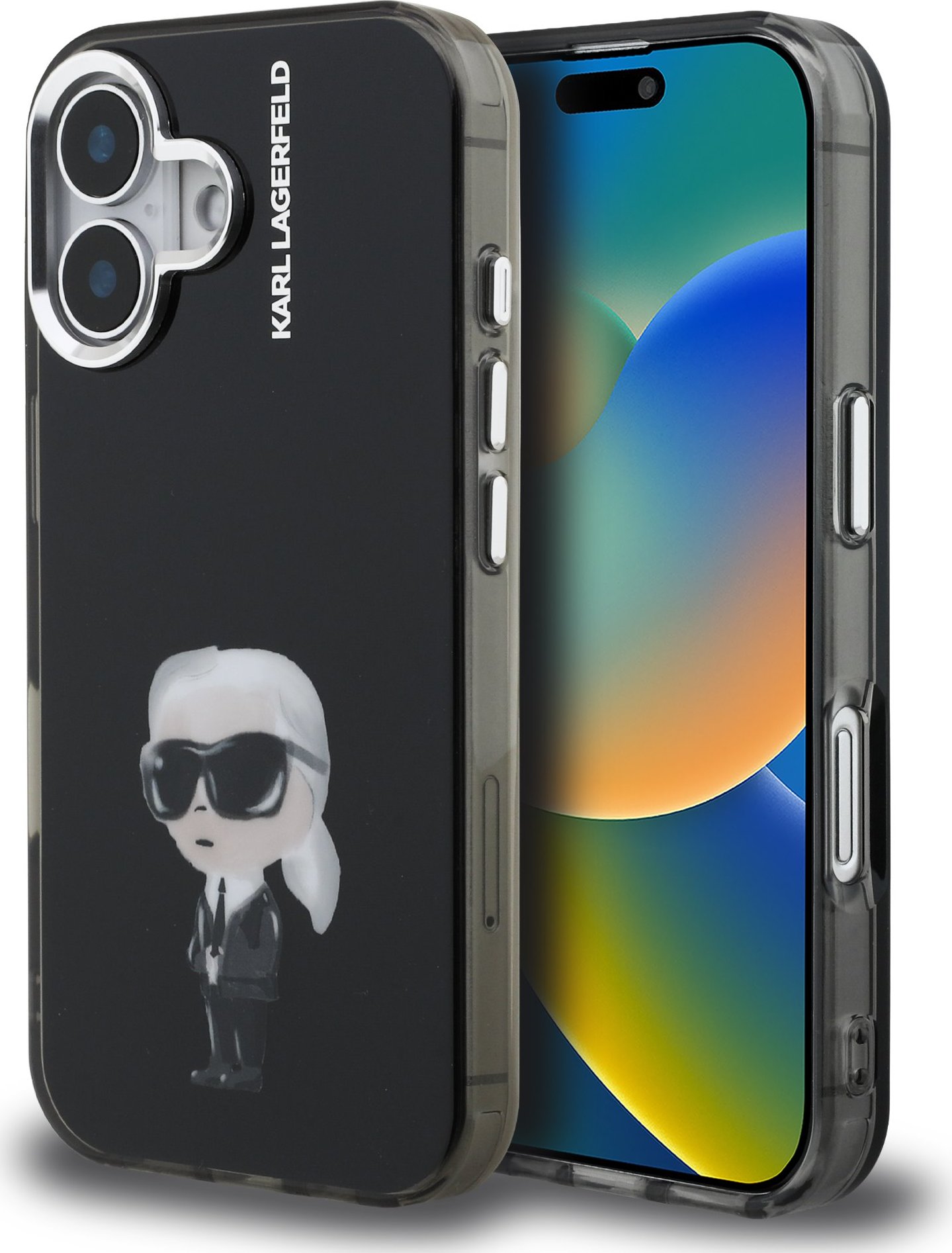 Karl Lagerfeld IML Aquarelle Karl Zadní Kryt pro iPhone 16 Black