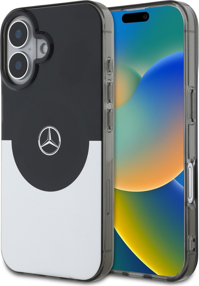 Mercedes PC/TPU Double Layer MagSafe Zadní Kryt pro iPhone 16 Black/Silver