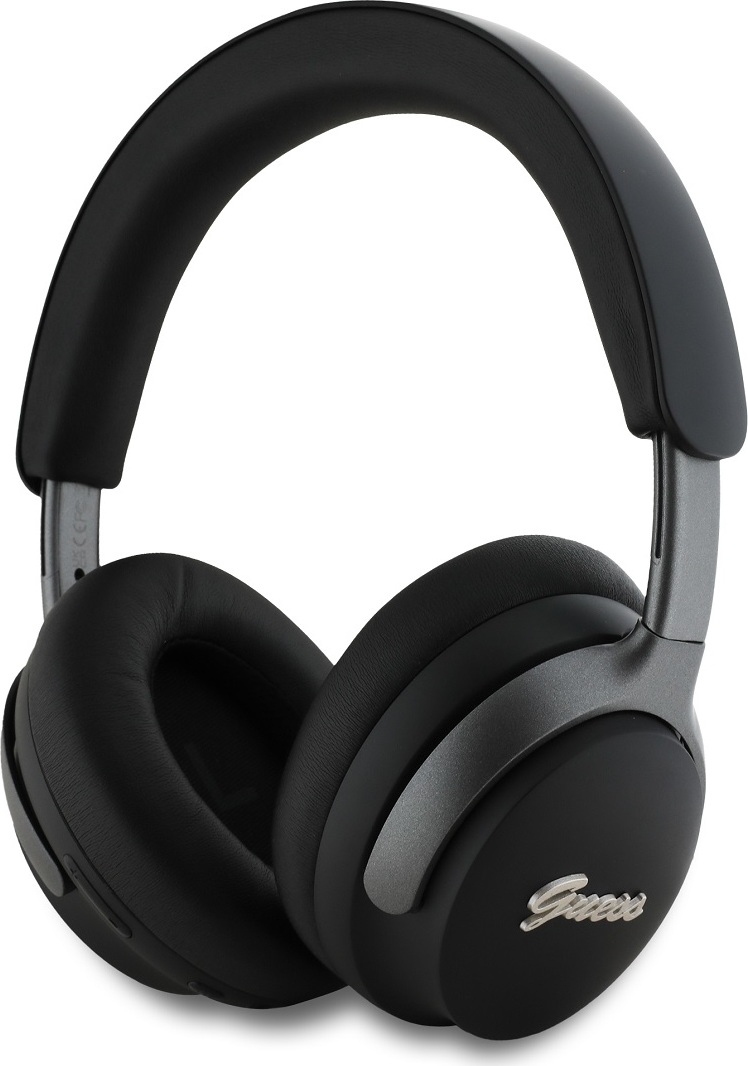 Guess PU Leather Script Logo ANC/ENC Bezdrátová Sluchátka Black