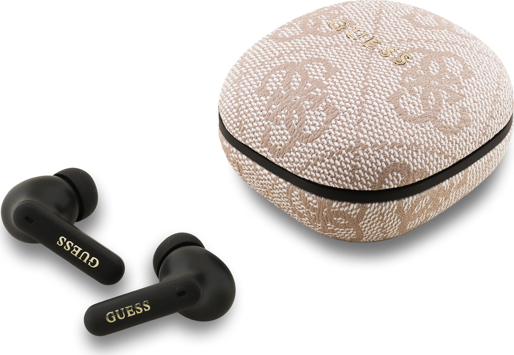Guess PU 4G Script Logo ENC TWS Bezdrátová Sluchátka Pink