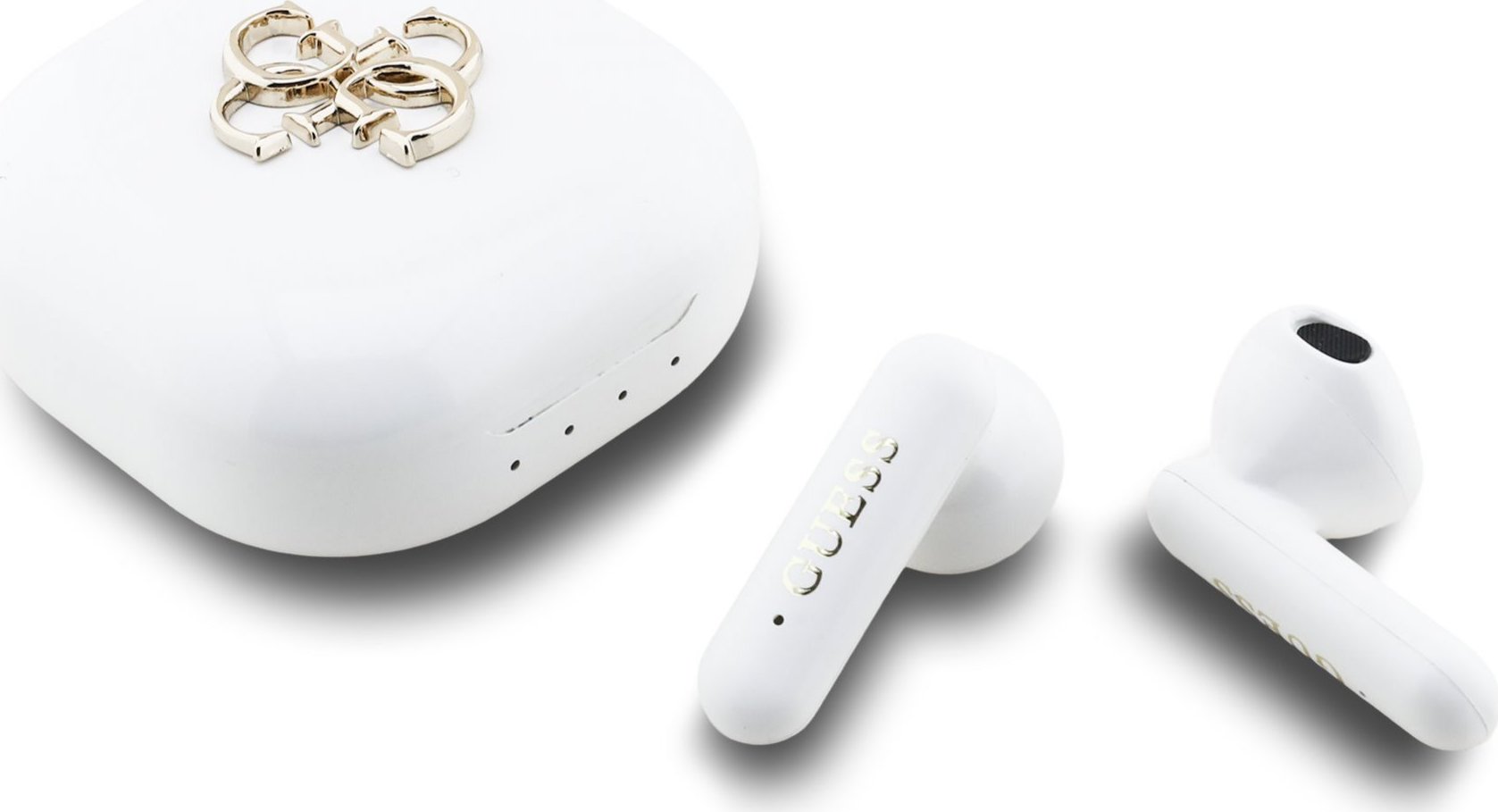 Guess 4G Metal Logo TWS Bezdrátová Sluchátka White