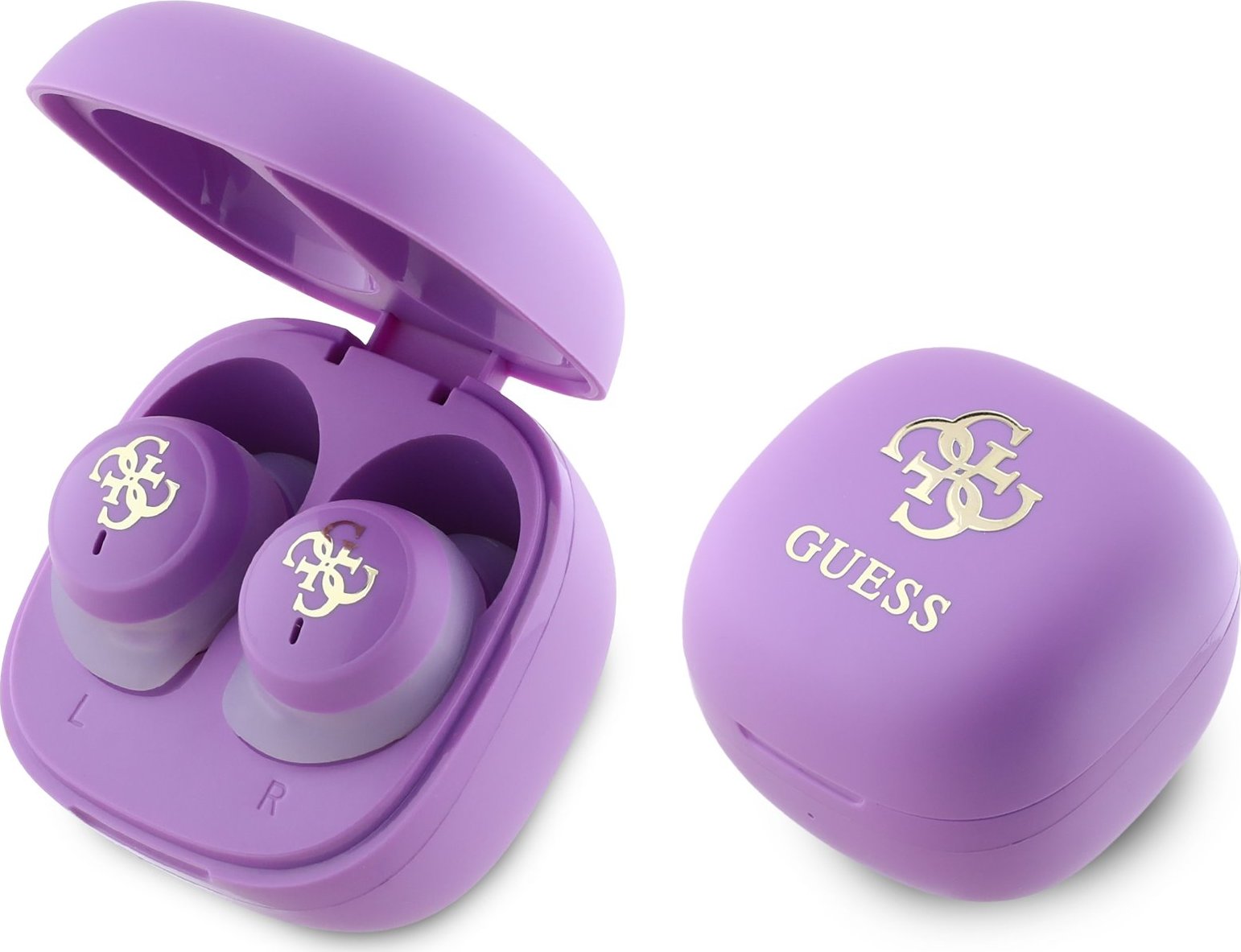 Guess 4G Logo Mini TWS Bezdrátová Sluchátka Purple