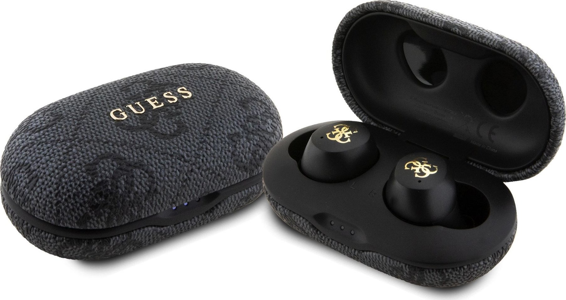Guess PU 4G Metal Logo TWS Bezdrátová Sluchátka Black