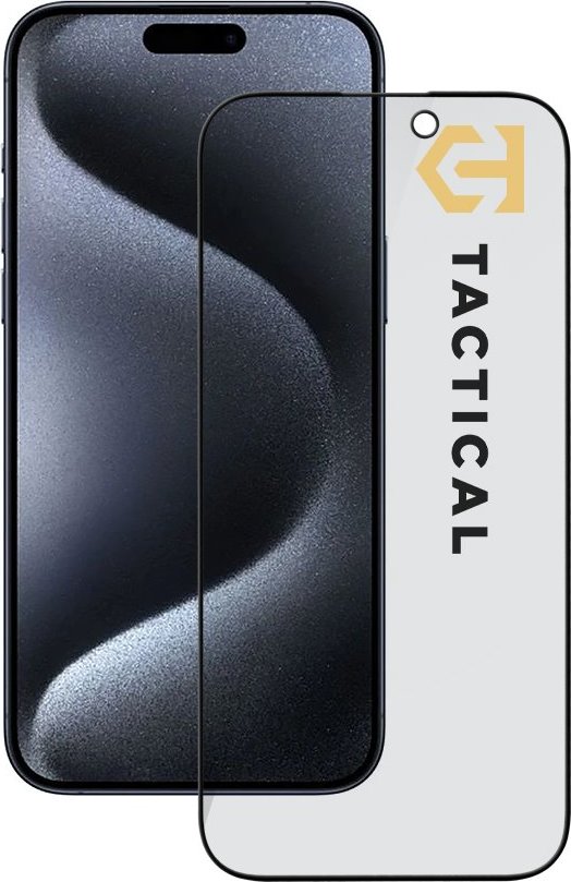 Tactical Glass Shield Privacy Stealth 5D sklo pro Apple iPhone 15 Pro Black