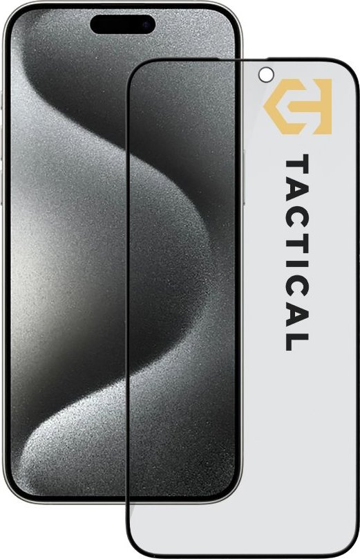 Tactical Glass Shield Privacy Stealth 5D sklo pro Apple iPhone 15 Pro Max Black