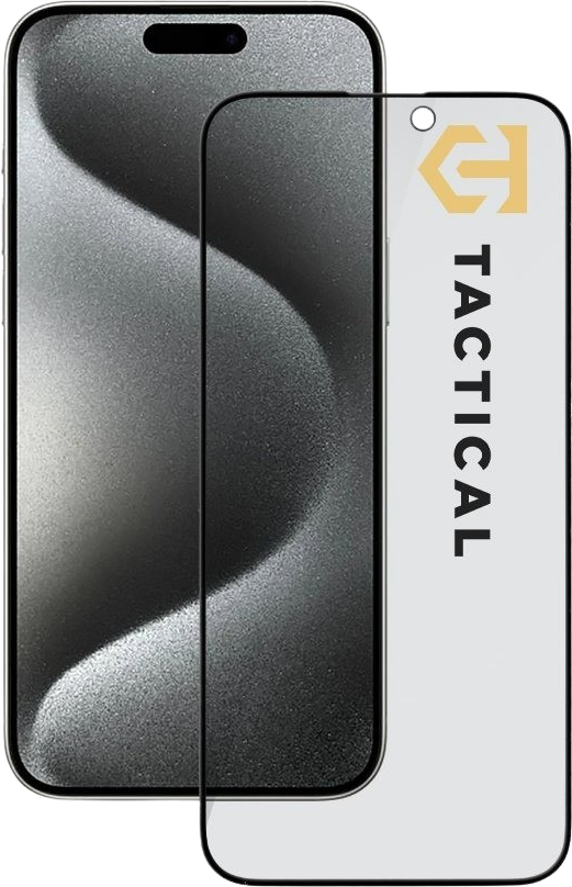 Tactical Glass Shield Privacy Stealth 5D sklo pro Apple iPhone 15 Pro Max Black