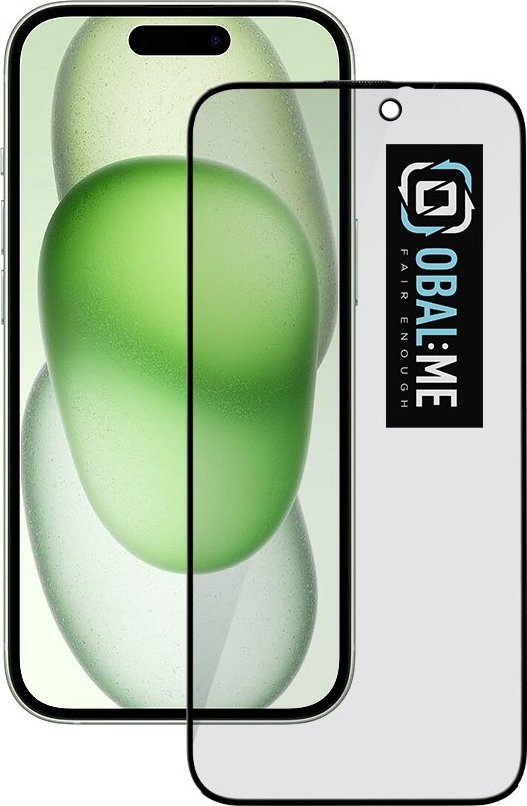 OBAL:ME Privacy 5D Tvrzené Sklo pro Apple iPhone 15/16 Black