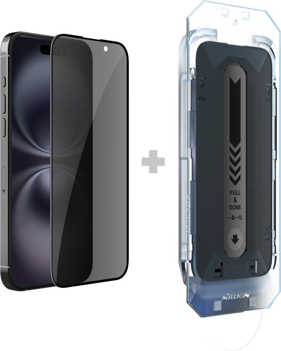 Nillkin Tvrzené Sklo 0.25mm Guardian 2.5D pro Apple iPhone 16 Black (s aplikátorem)