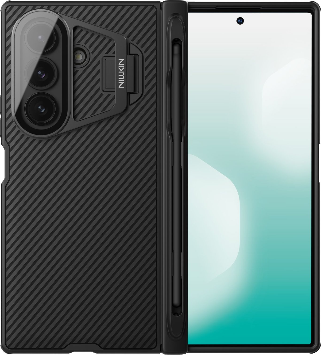 Nillkin CamShield Prop Pen Slot (Transparent Lens) Zadní Kryt pro Samsung Galaxy Z Fold 7 Black