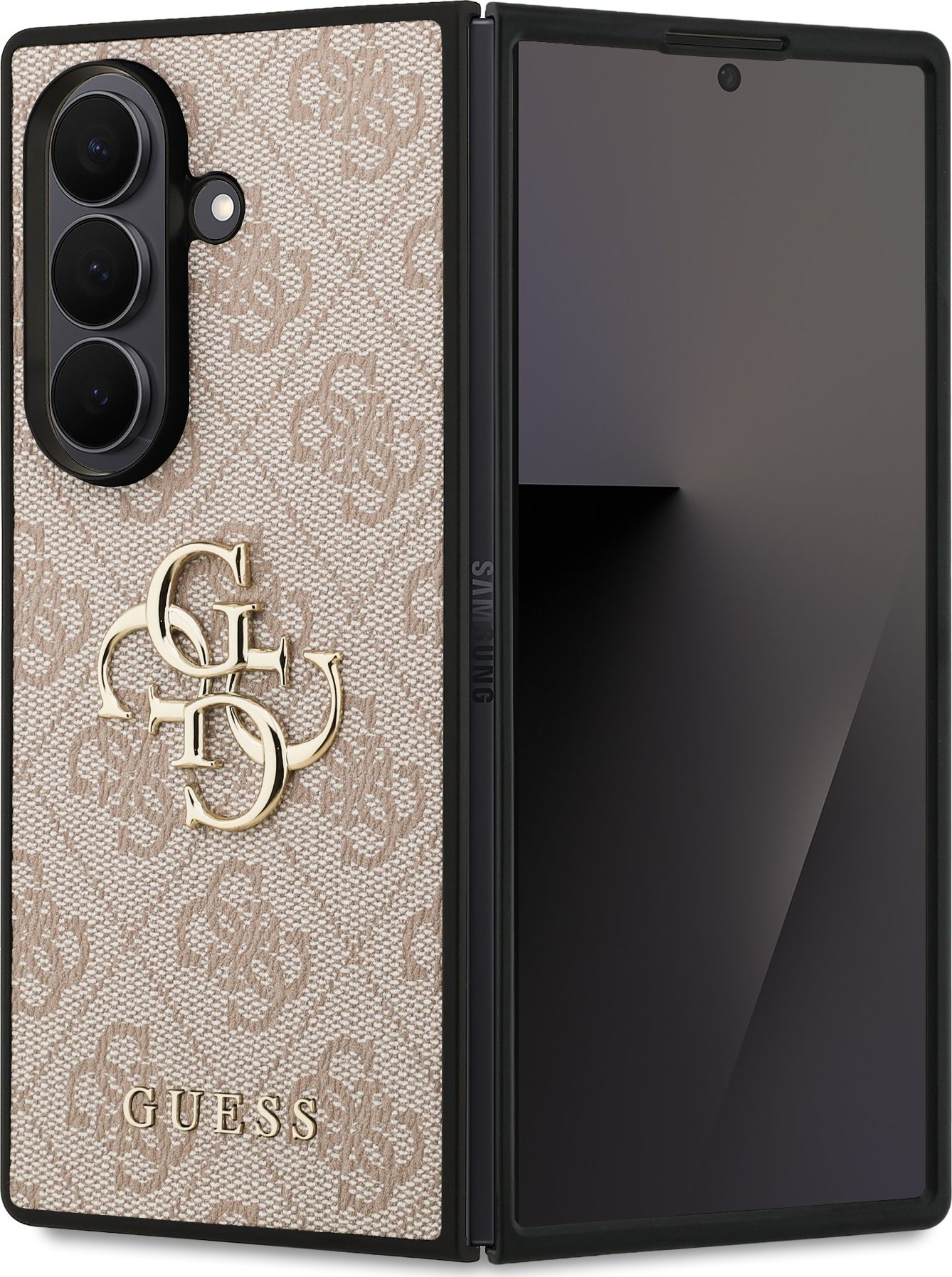 Guess PU 4G Metal Logo Zadní Kryt pro Samsung Galaxy Z Fold 7 Pink