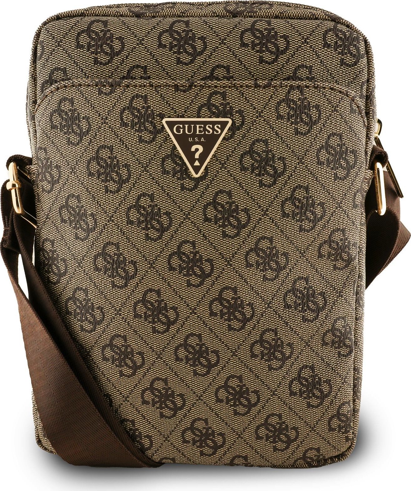 Guess PU 4G Triangle Logo Taška 8" Brown
