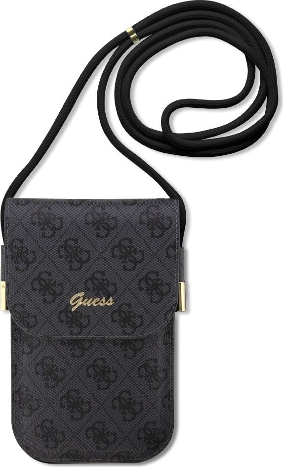 Guess PU 4G Metal Logo Script Taška na Telefon Black