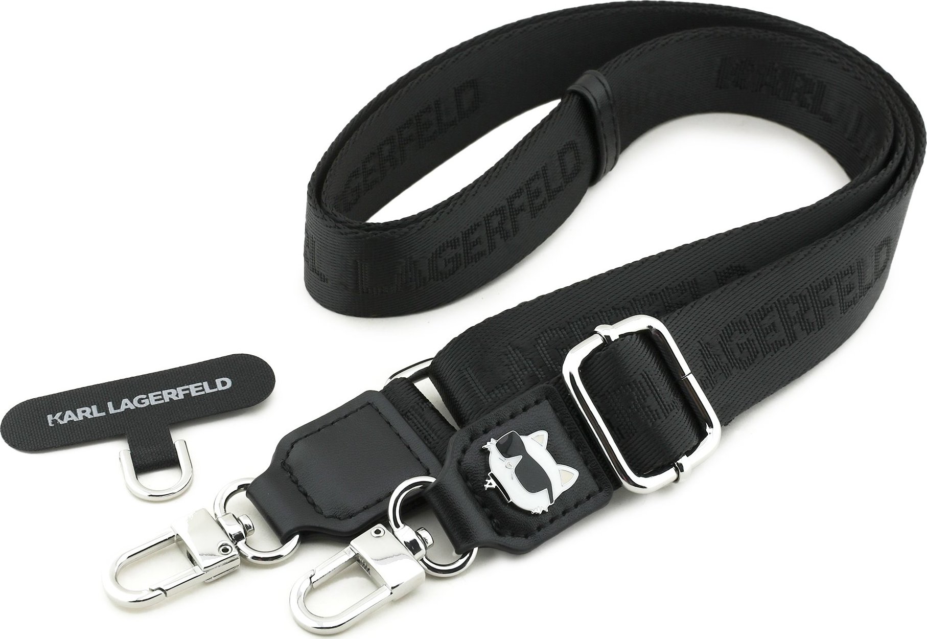 Karl Lagerfeld Universal Crossbody Popruh Choupette Patch Black