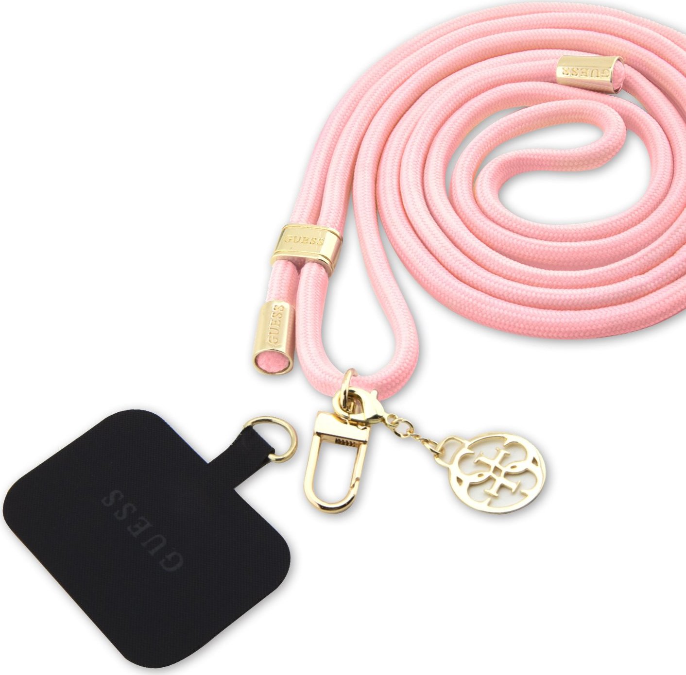 Guess Crossbody Popruh Cord 4G Charm Gold/Pink