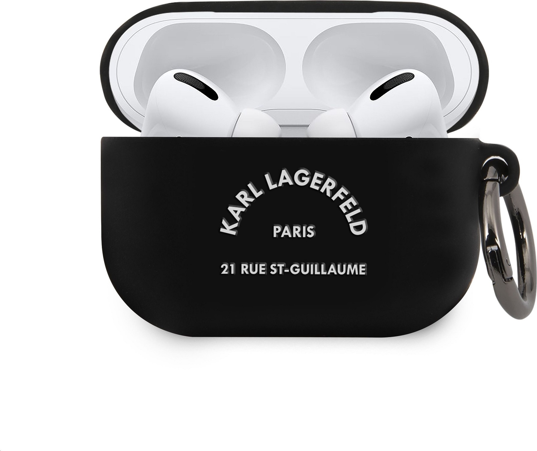 Karl Lagerfeld Rue St Guillaume Silikonové Pouzdro pro Airpods Pro Black