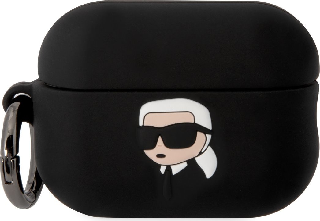 Karl Lagerfeld 3D Logo NFT Karl Head Silikonové Pouzdro pro Airpods Pro 2 Black