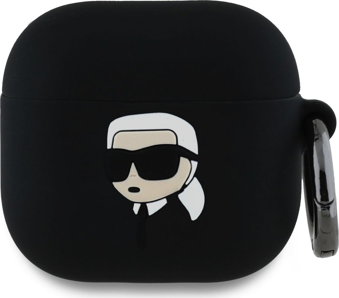 Karl Lagerfeld 3D Logo NFT Karl Head Silikonové Pouzdro pro AirPods 4 Black