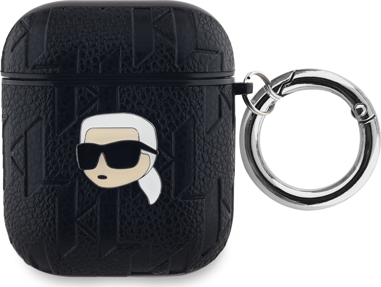 Karl Lagerfeld PU Embossed Karl Head Pouzdro pro AirPods 1/2 Black