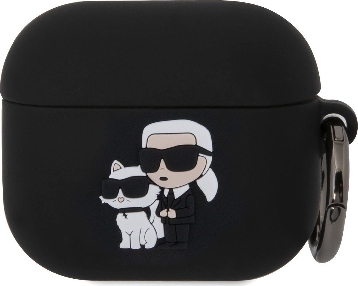 Karl Lagerfeld 3D Logo NFT Karl and Choupette Silikonové Pouzdro pro AirPods 3 Black