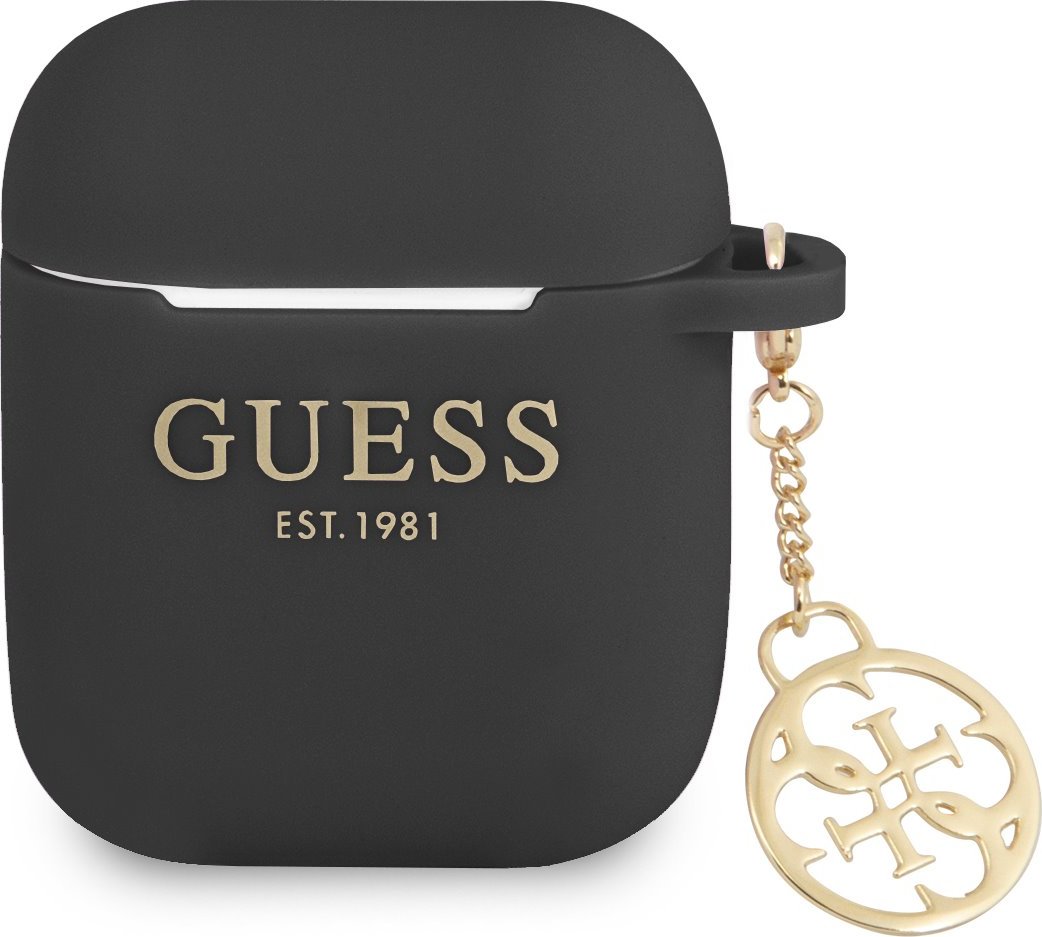 Guess 4G Charm Silikonové Pouzdro pro AirPods 1/2 Black