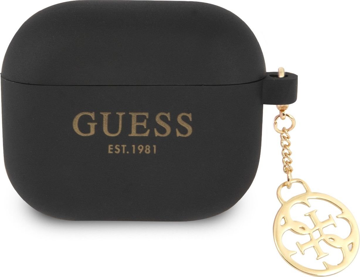 Guess 4G Charm Silikonové Pouzdro pro AirPods 3 Black