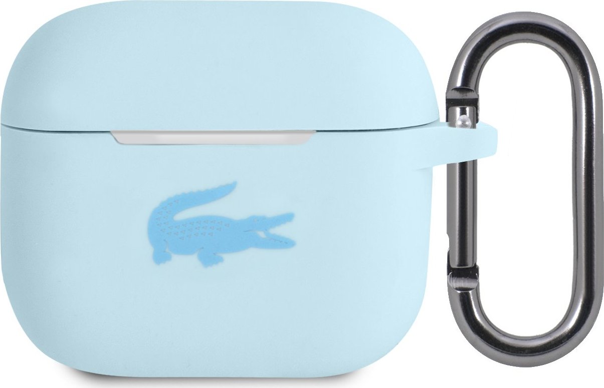 Lacoste Liquid Silicone Glossy Printing Logo Pouzdro pro AirPods 3 Blue