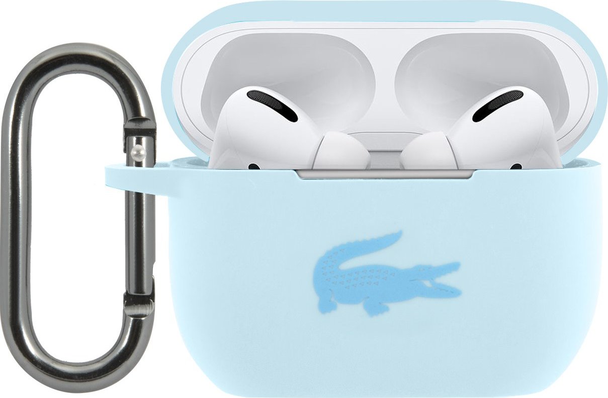 Lacoste Liquid Silicone Glossy Printing Logo Pouzdro pro AirPods Pro Blue
