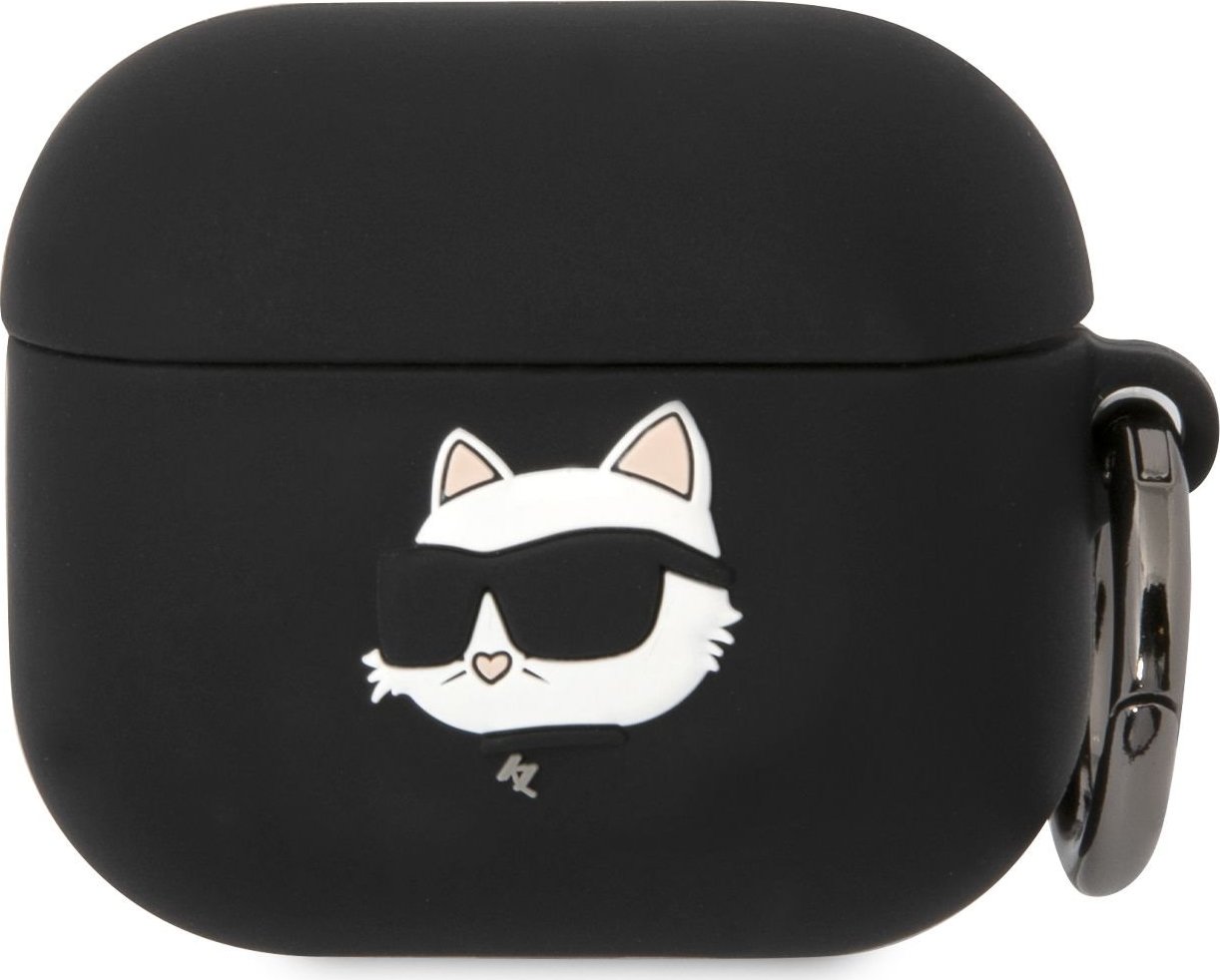 Karl Lagerfeld 3D Logo NFT Choupette Head Silikonové Pouzdro pro Airpods 3 Black