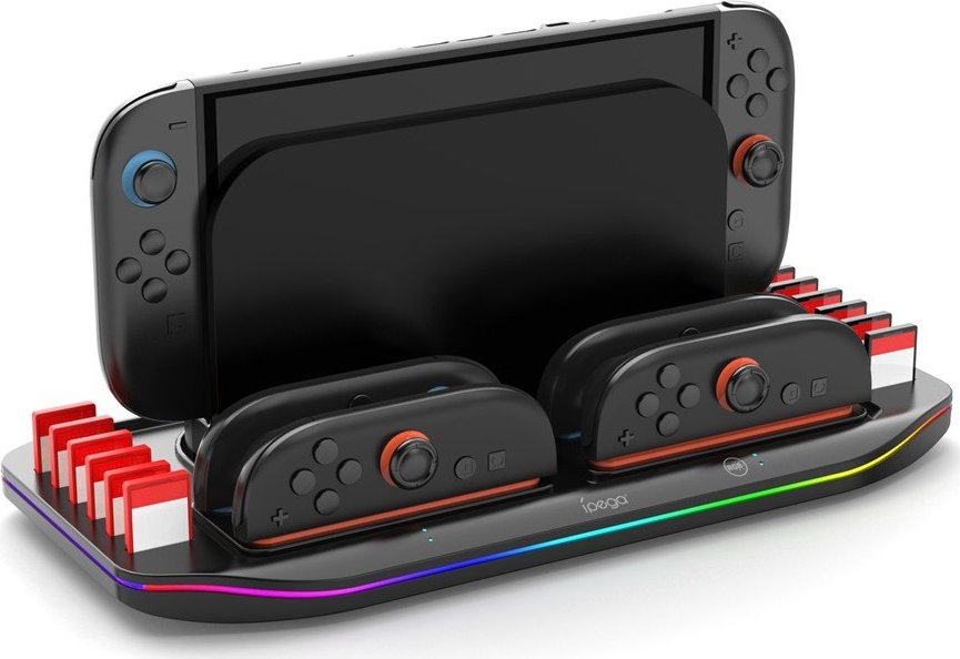 iPega SW2210 Multifunkční Nabíjecí RGB Stojan pro Nintendo Switch 2 Black