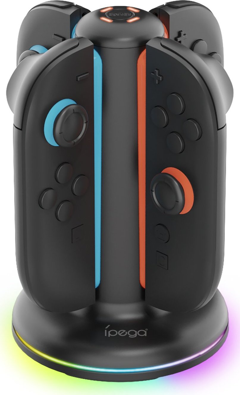 iPega SW2052 Nabíjecí Stanice s RGB pro JoyCon Ovladače Nintendo Switch 2 Black