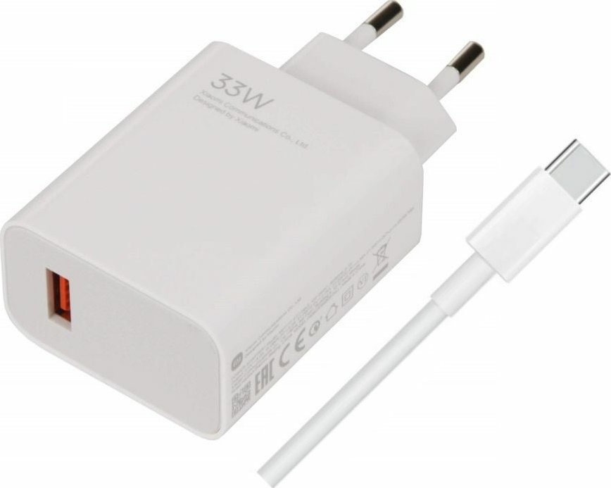 Xiaomi MDY-16-EF USB-A 33W Cestovní Nabíječka + USB-C Kabel White (Bulk)