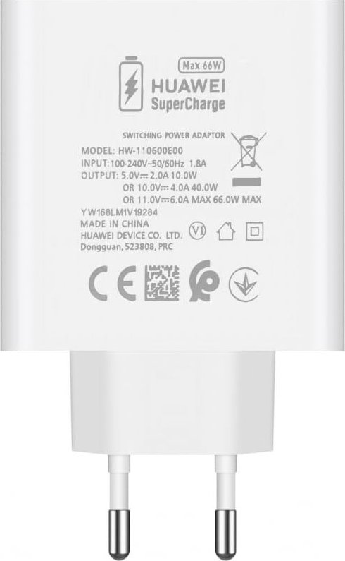 HW-110600E00 Huawei Super Charge USB-A Cestovní nabíječka 66W White (Bulk)