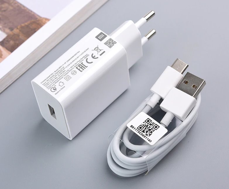 Xiaomi MDY-11-EP USB-A 22,5W Cestovní Nabíječka + USB-C Datový Kabel White (Bulk)