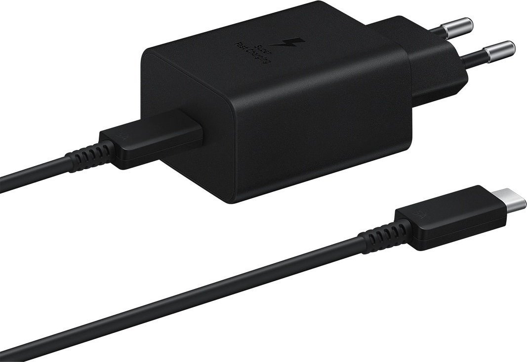 EP-T1510EBE + EP-DA705BBE Samsung 15W Cestovní nabíječka + USB-C/USB-C Datový Kabel Black (OOB Bulk)