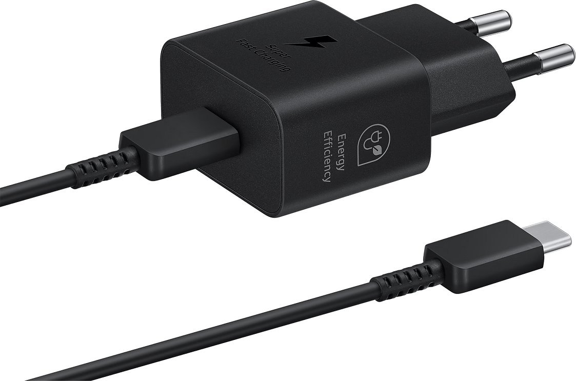 EP-T2510EBE + EP-DN980BBE Samsung USB-C 25W Cestovní nabíječka + USB-C Datový Kabel Black (OOB Bulk)