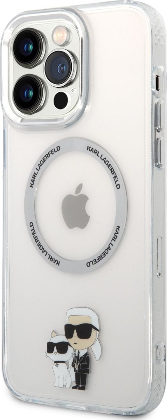 Karl Lagerfeld IML Karl and Choupette MagSafe Zadní Kryt pro iPhone 13 Pro Max Transparent