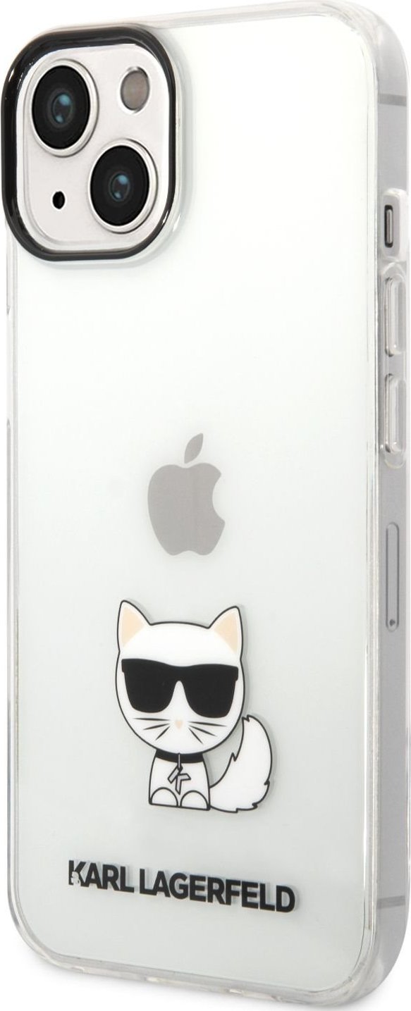 Karl Lagerfeld Choupette Logo Zadní Kryt pro iPhone 14 Plus Transparent