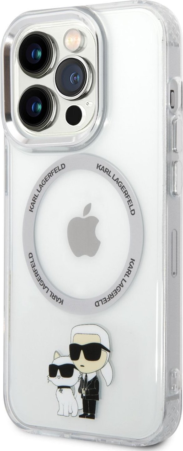 Karl Lagerfeld IML Karl and Choupette MagSafe Zadní Kryt pro iPhone 14 Pro Max Transparent