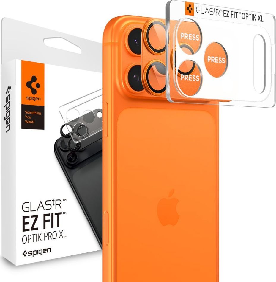 OSŁONA APARATU SPIGEN OPTIK PRO XL GLAS.TR ”EZ FIT” CAMERA PROTECTOR IPHONE 17 PRO MAX ORANGE