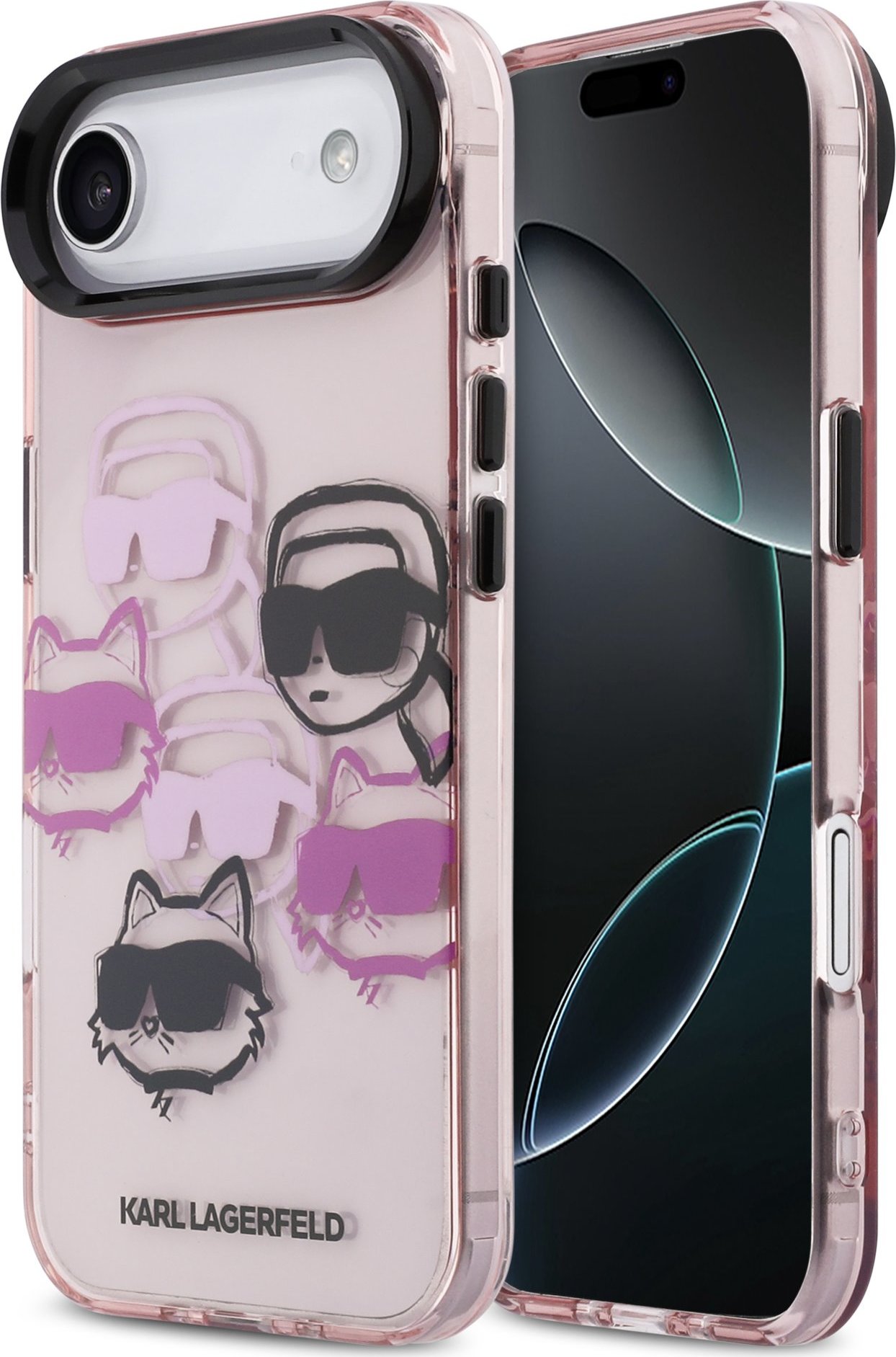 Karl Lagerfeld IML Multi K&CH Heads Zadní Kryt pro iPhone Air Pink
