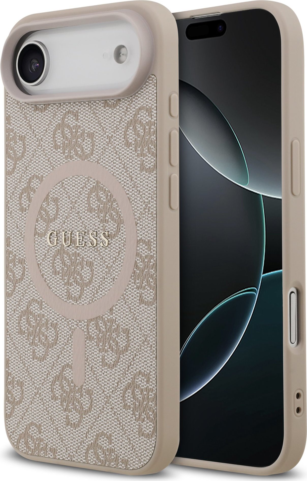 Guess PU Leather 4G Colored Ring MagSafe Zadní Kryt pro iPhone Air Pink